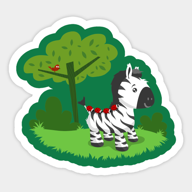 ZEBRA ROAD Sticker by AnishaCreations